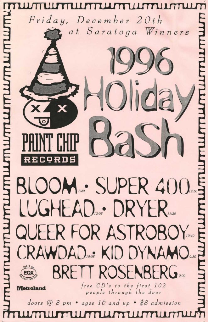 1996 Paint Chip Records holiday party poster